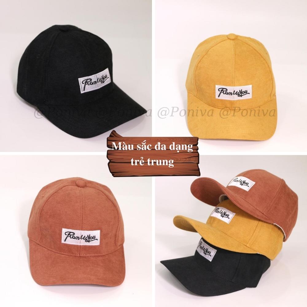 Mũ lưỡi trai ❤️ Nón kết thêu chữ PromissYou chất vải nhung  form unisex phong cách Ulzzang Thời trang PONIVA siêu hot