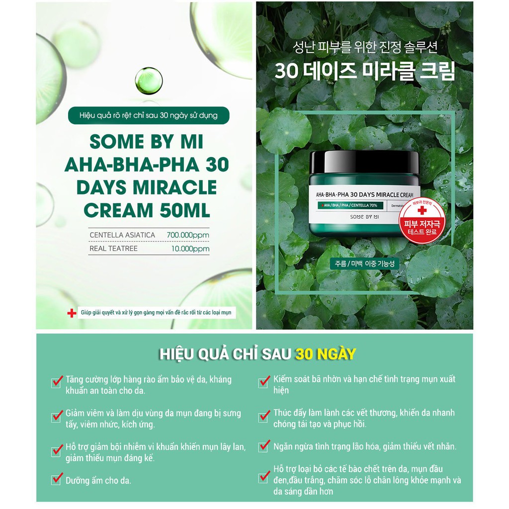 KEM gIẢM MỤN AHA BHA PHA 30 DAYS MIRACLE CREAM