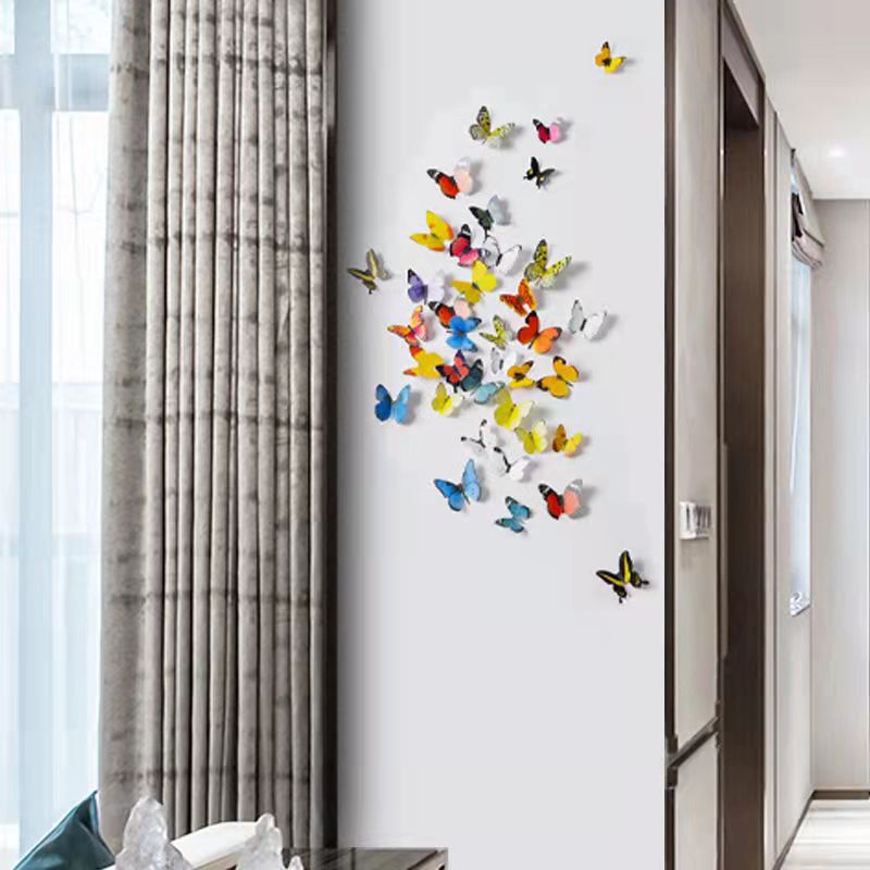 Miếng Dán Tường Trang Trí Hình Bướm 3d Ba Chiều Tự Dính Dành Cho Phòng Khách / Phòng Ngủ / Phòng Khách / Tiệc Cưới / Tủ Lạnh