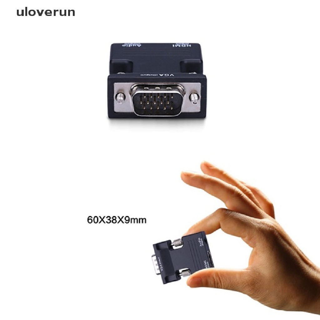 Bộ chuyển đổi âm thanh cổng HDMI sang đầu VGA Uloverun hỗ trợ đầu ra tín hiệu 1080P vn