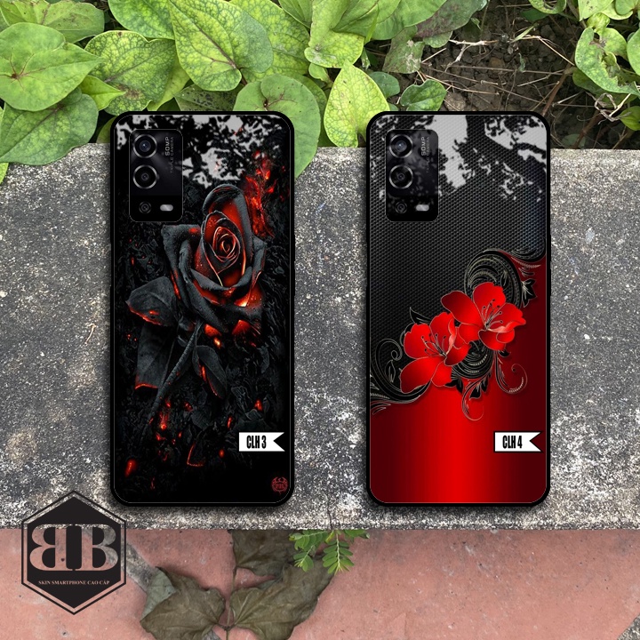 ỐP LƯNG KÍNH CƯỜNG LỰC OPPO A55 hình hoa