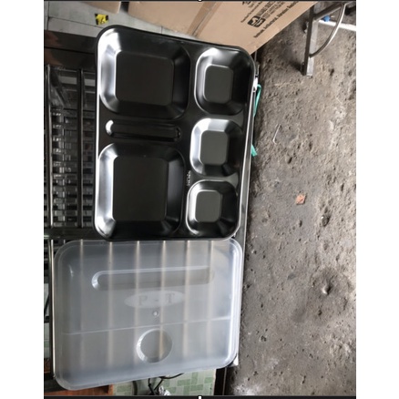 Khay cơm 5 ngăn inox 304 - Khay cơm phần 5 ngăn inox 304 KC304