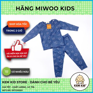 [Vải Cao Cấp] Bộ MIWOO KIDS dài tay họa tiết cute, vải thun lạnh siêu mát, mềm mịn thấm hút mồ hôi cho bé