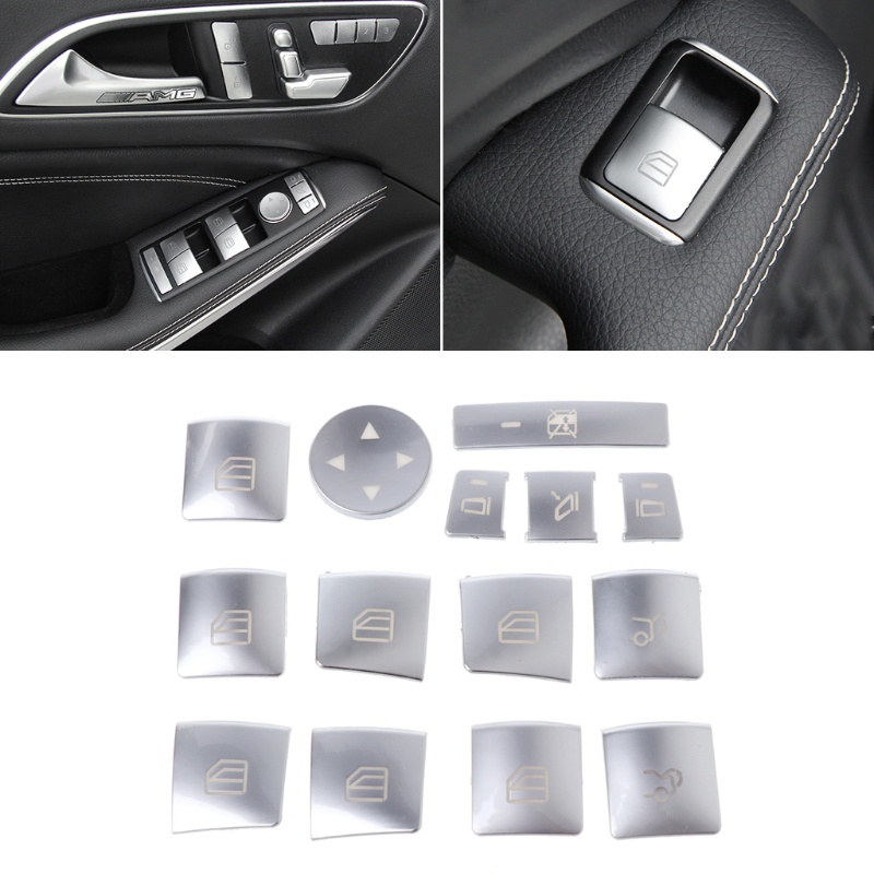 Miếng dán nút điều khiển cửa kính xe hơi Mercedes Benz A B C E GLA CLA GLK GL ML GLE Class