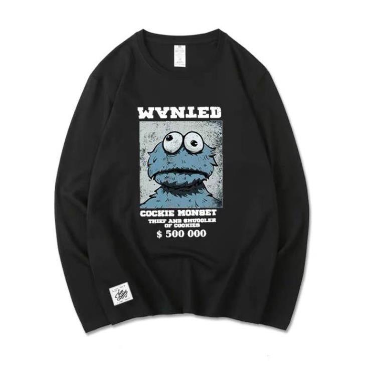 Áo phông nam VYLINHSHOP áo Thun Nam Nữ Unisex Form Rộng Dài Tay Cổ Tròn chữ wanted màu đen xanh trắng size XS-XL !