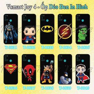 Ốp lưng Vsmart Joy 4 - Ốp dẻo đen in hình BST Siêu Anh Hùng Chibi