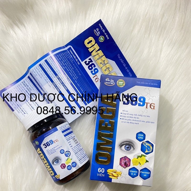 Bổ mắt OMEGA 369 TG hộp 60 viên -Hỗ trợ cải thiện thị lực, giảm cholesteron trong máu - Bổ sung chất chống oxy hoá