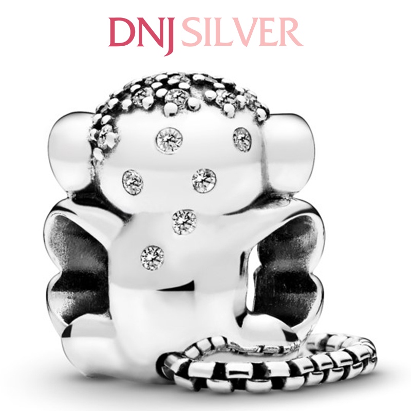 Charm bạc 925 cao cấp, hàng chuẩn bạc - Charm Pavé Monkey thích hợp để mix vòng tay charm - DN180