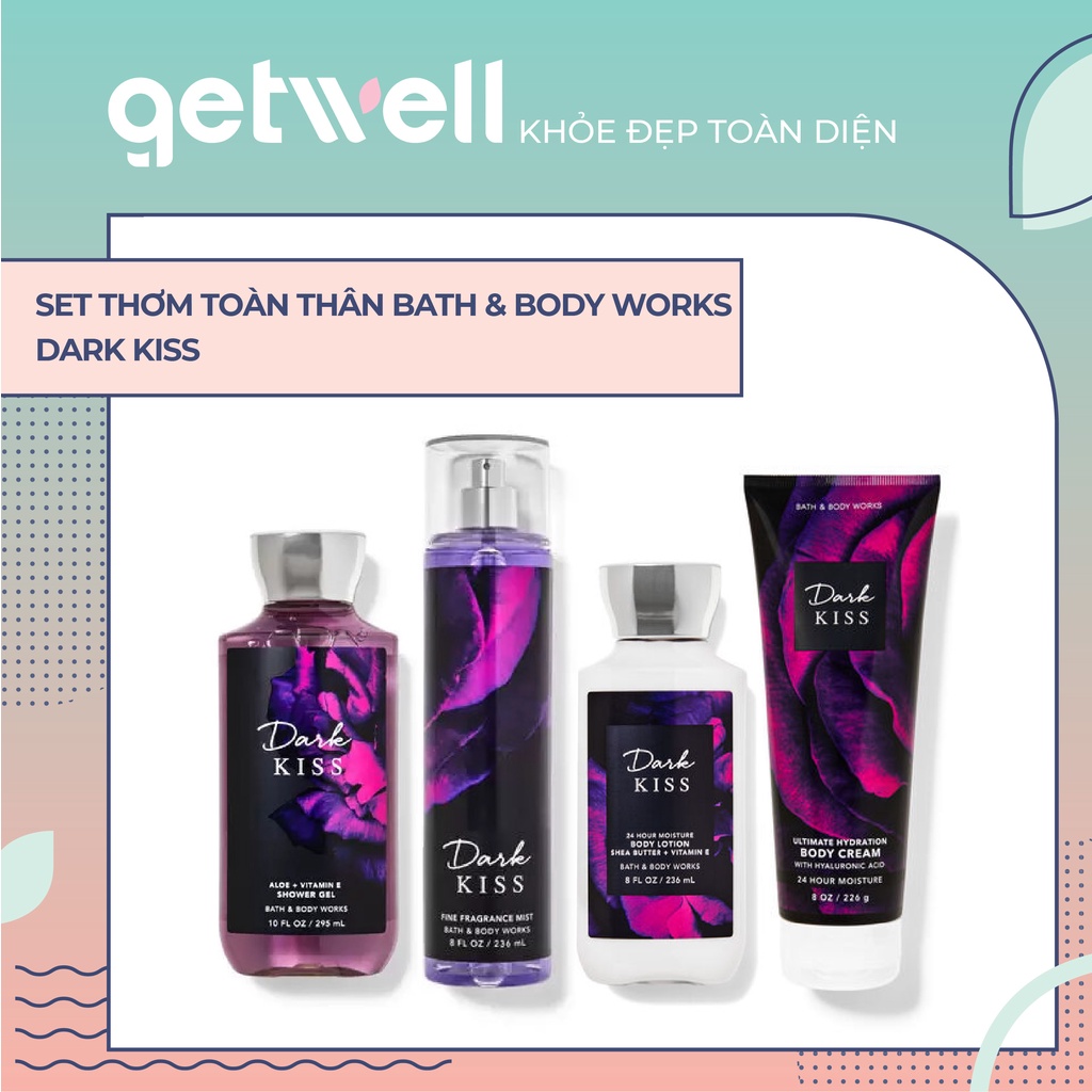 DARK KISS | Sản Phẩm Tắm Dưỡng Xịt Thơm Toàn Thân Bath & Body Works