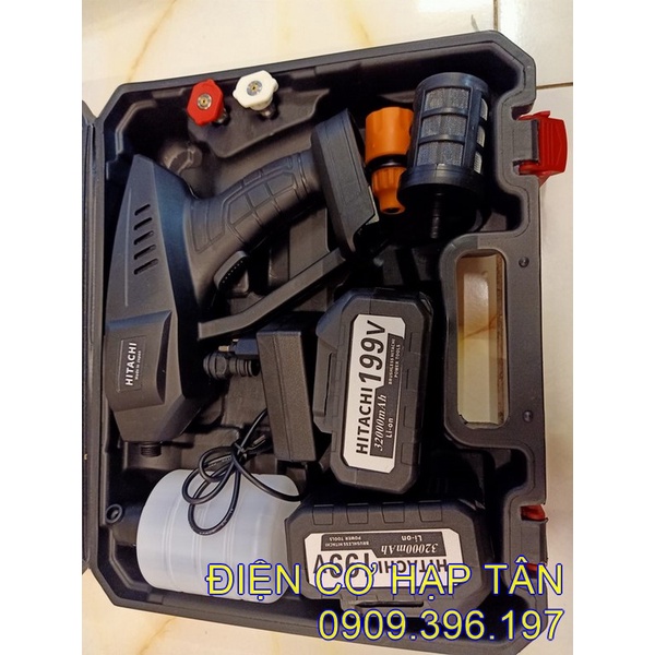 MÁY RỬA XE CẦM TAY DÙNG PIN -199V – HITACHI CHÍNH HÃNG RỬA SÂN , TƯỚI CÂY, RỬA MÁY LẠNH…..