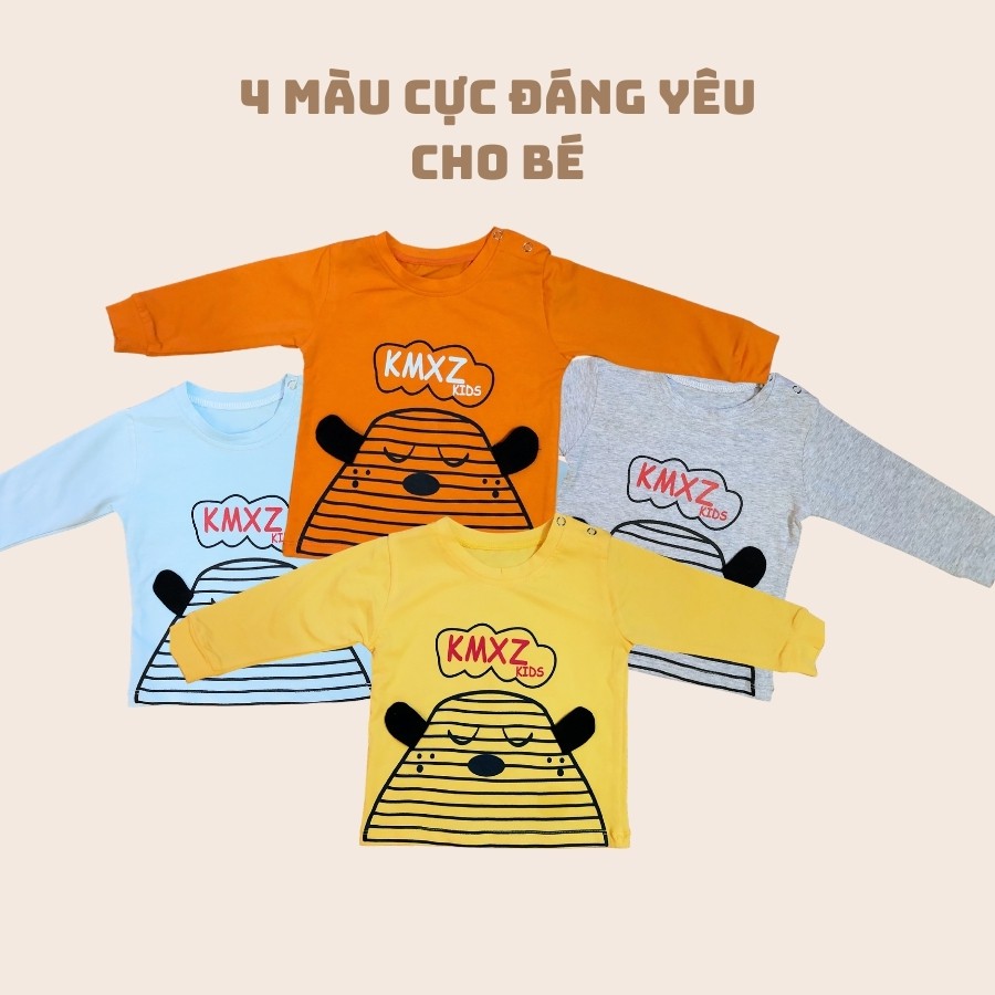 Bộ sơ sinh dài tay bé trai hình cún ngộ nghĩnh Cotton 100% S070 KidCat Shop Quần áo trẻ em Made in Việt Nam