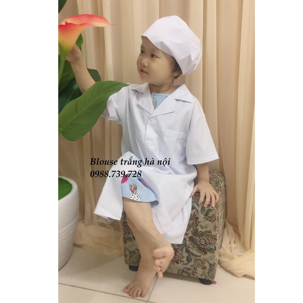 Áo bác sĩ cho bé - Blouse trắng Hà Nội