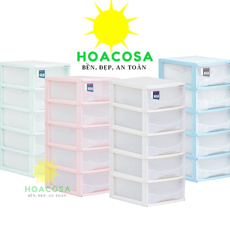 Tủ Nhựa Mini Lita 5 Ngăn Kéo- Nhựa Hiệp Thành- Đơn Giản, Sáng Đẹp, Tiện Dụng- Đồ Gia Dụng Hoacosa.