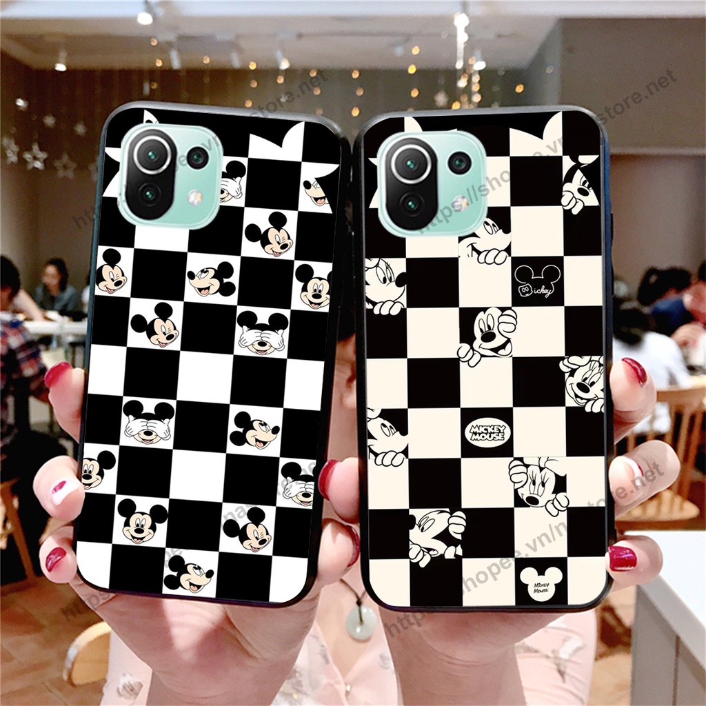 Ốp lưng Xiaomi Mi 11 / Mi 11 Lite 5g / Mi 11 Lite 5g NE trái tim họa tiết caro, mikey họa tiết beabrick kaws cute