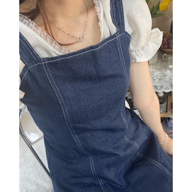 Yếm jean dáng xoè dài taobao order