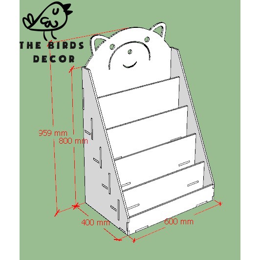 Kệ sách gấu Ms 012 kích thước 96*60*40 cm dành cho bé giá rẻ | BigBuy360 - bigbuy360.vn