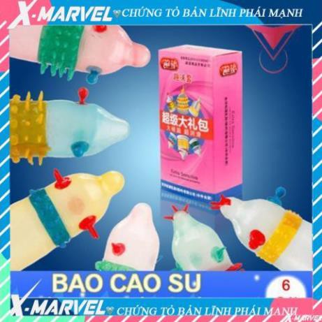 Bao cao su GAI ĐÔN BI ♋️RUNBO 6C♋️ TĂNG KHOÁI CẢM siêu mỏng/nhiều gel bôi trơn/49mm/kéo dài thời gian quan hệ 6pc