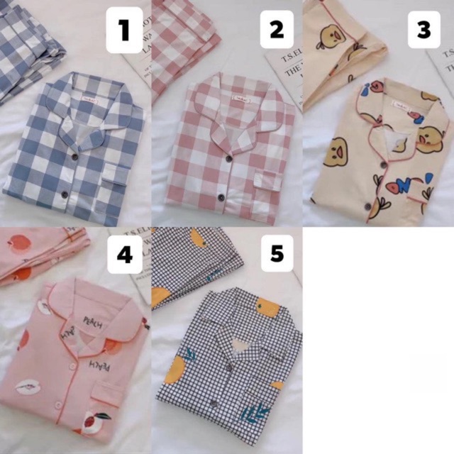 BỘ NGỦ PIJAMA 5 MẪU (note tên fb)