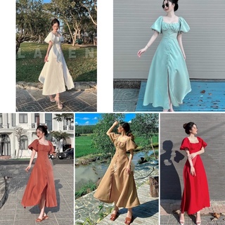Be118 - đầm maxi trắng nút bọc - kèm video