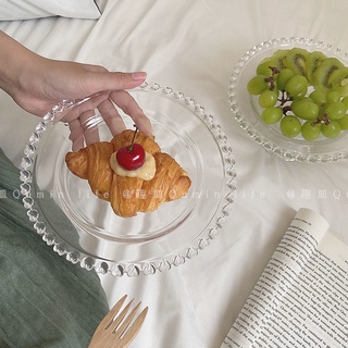 Đĩa Thủy Tinh Trong Suốt Đựng Món Tráng Miệng/Salad Phong Cách Pháp