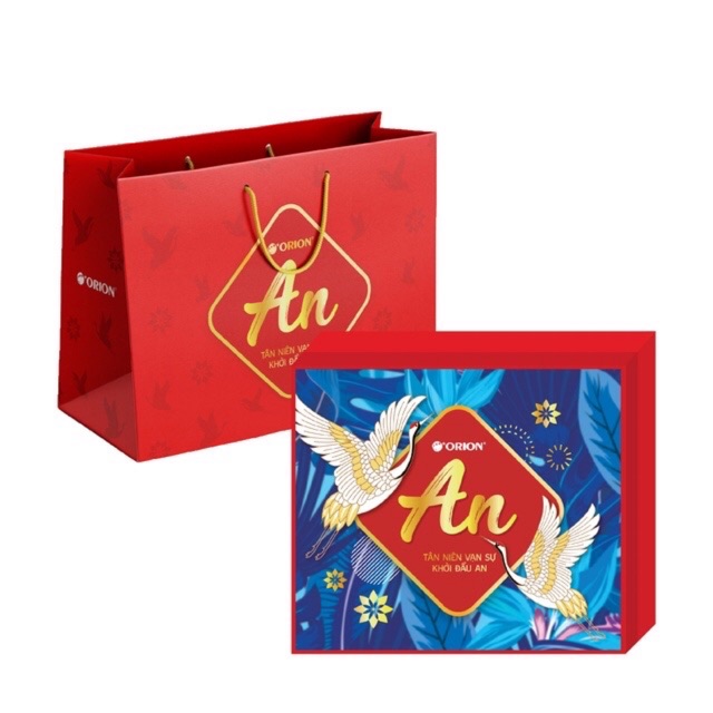 HỘP QUÀ TẾT AN ORION 1.027,8G -TẾT 2021 kèm túi xách giấy