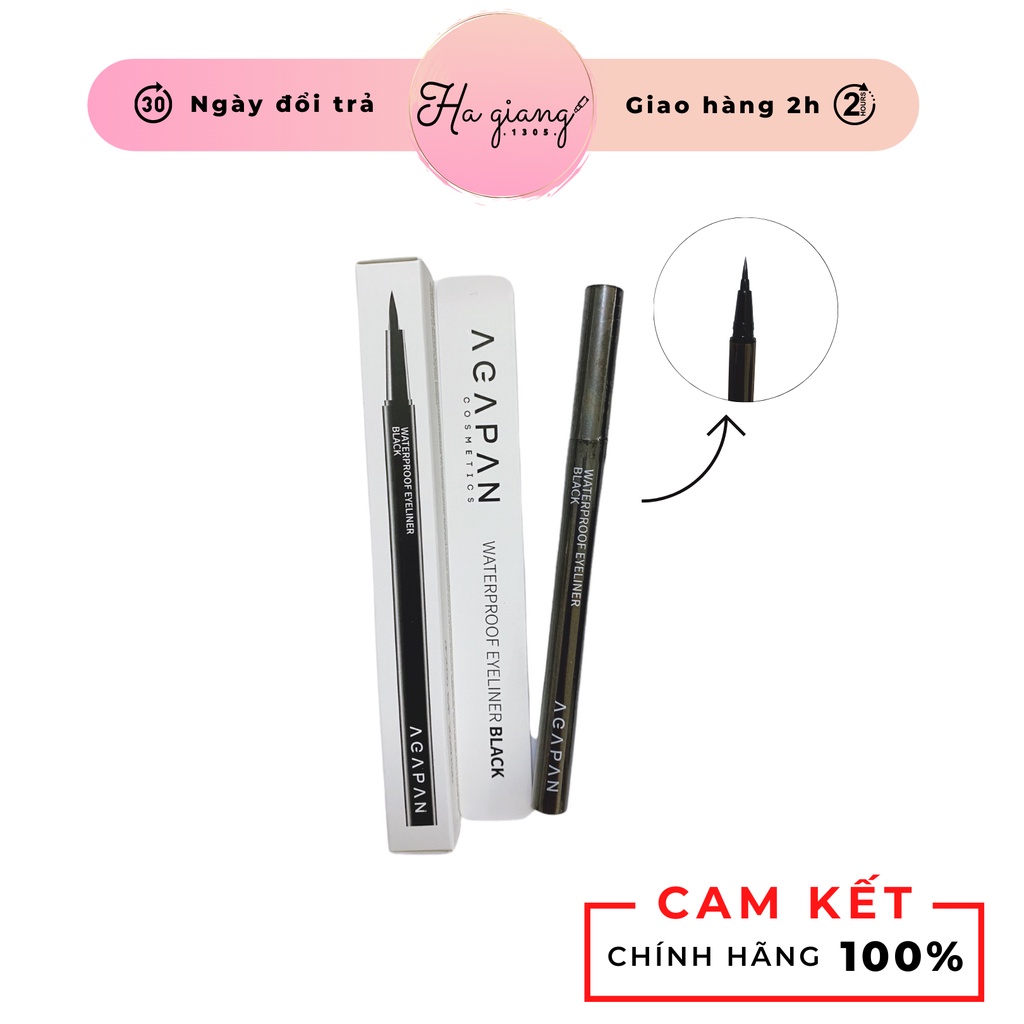 Bút Kẻ Mắt Dạ Không Lem, Không Trôi Agapan Waterproof Eyeliner Black