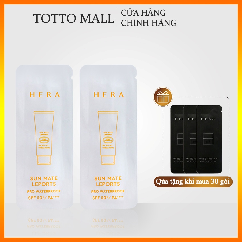 [10 gói] Kem chống nắng Hera Sun Mate Leporst SPF50+/PA++++; Kem chống nắng chống nước Hera