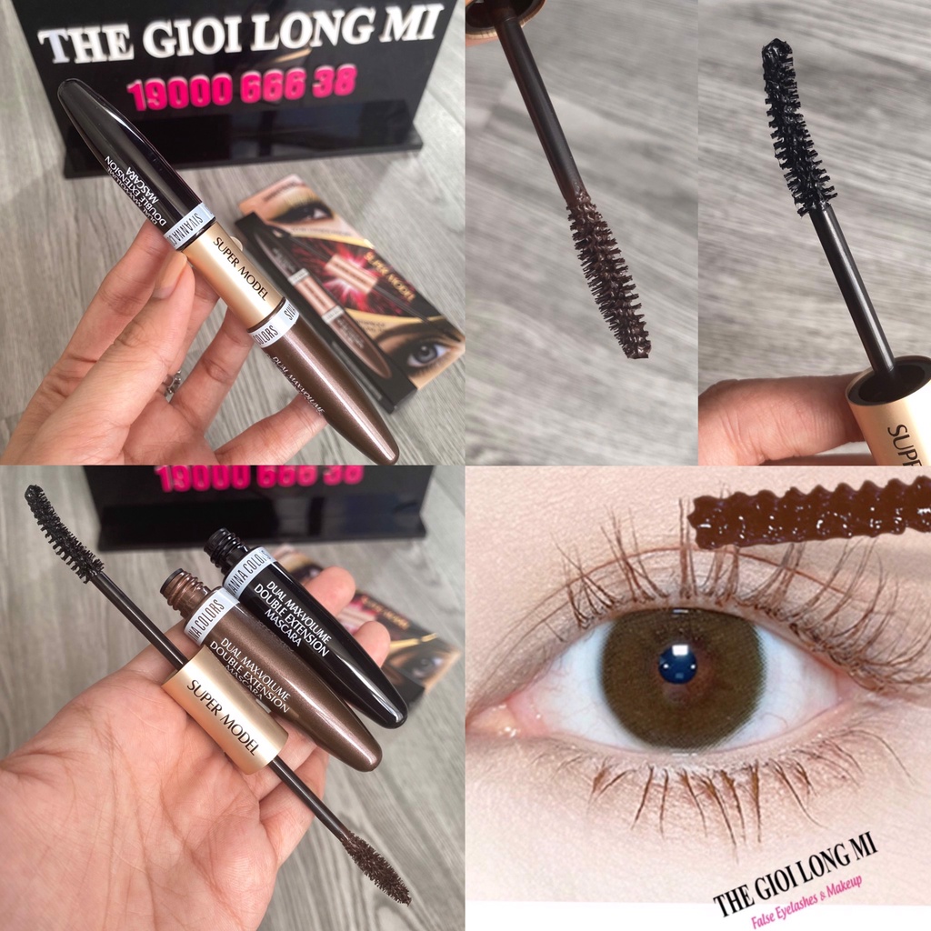 Mascara chuốt mi 2 đầu  siêu tiện lợi Sivanna Colors Super Model  - Thế giới lông mi