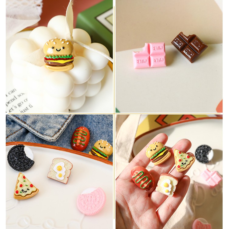 Ghim cài áo hình hăm bơ gơ/ bánh mì dễ thương B710