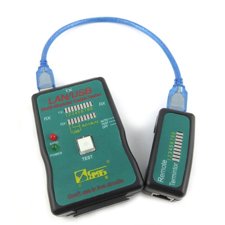 Thiết bị test cáp mạng, Hộp kiểm tra dây mạng đa năng CT-168 (RJ45-RJ11-USB)