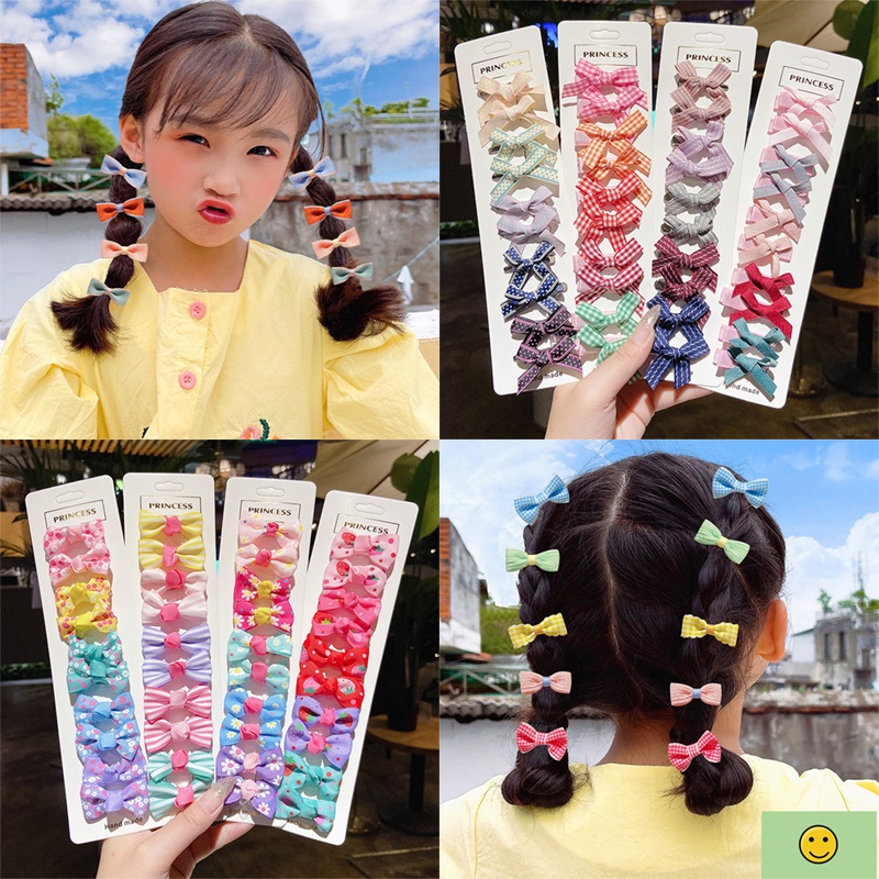 Set 10 kẹp tóc nơ dễ thương cho bé gái