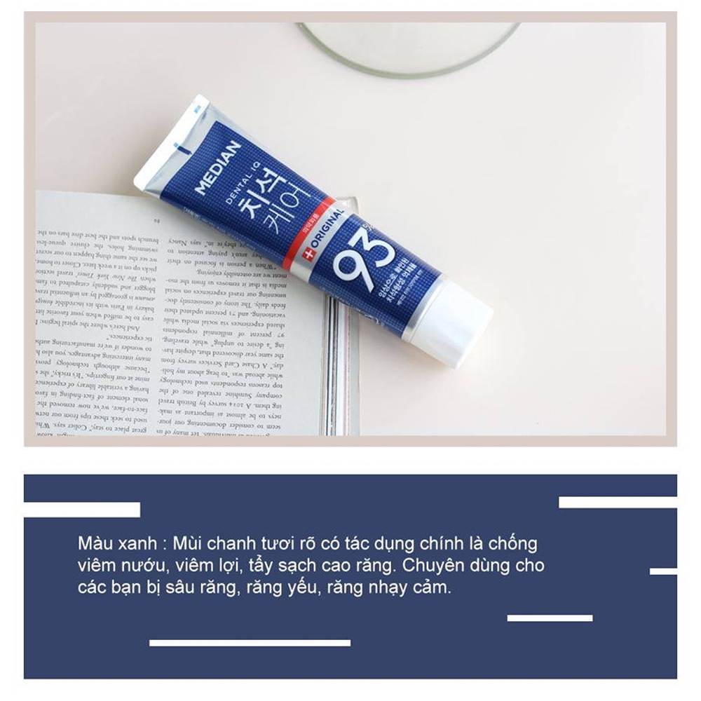 Kem đánh răng Median ngừa sâu răng, viêm nướu cho răng nhạy cảm Dental IQ 93% 120g NPP Shoptido
