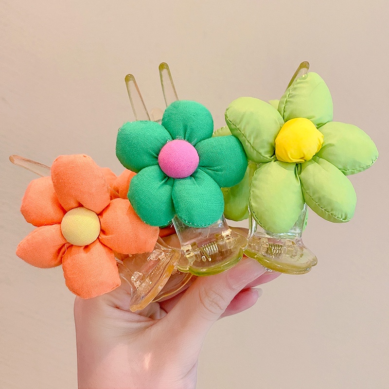 Kẹp Tóc Hình Hoa Hai Mặt Cho Bé Gái