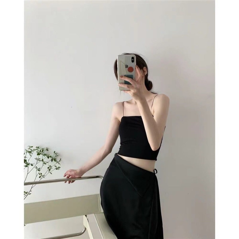 Áo 2 dây sợi bún áo croptop cotton hàn quốc