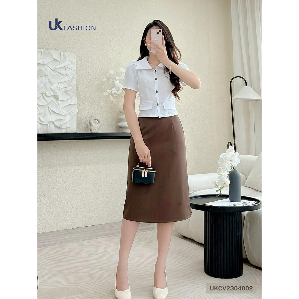 Chân Váy Chữ A NK FASHION Thiết Kế Basic Thanh Lịch Chất Vải Nhập Hàn Cao Cấp Không Nhăn UKCV2304002
