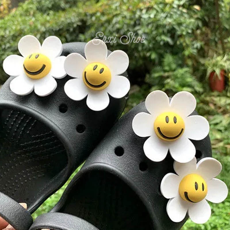 Phụ Kiện Khóa Trang Trí Giày Hình Hoa Hướng Dương Cười DIY