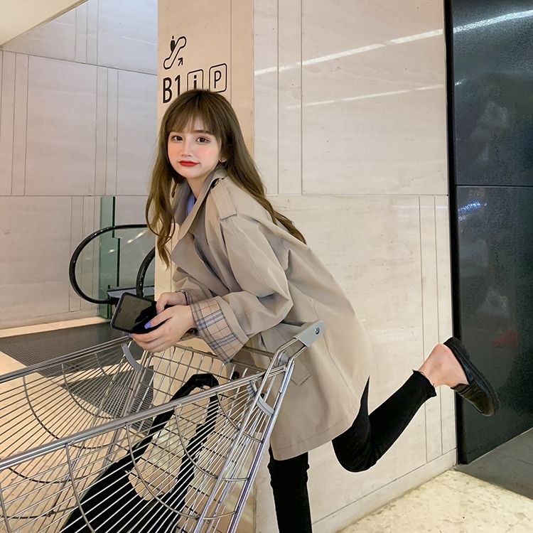 Áo Khoác Gió Tay Dài Dáng Rộng Cổ POLO Thiết Kế Mới Thời Trang Theo Phong Cách Hàn Quốc