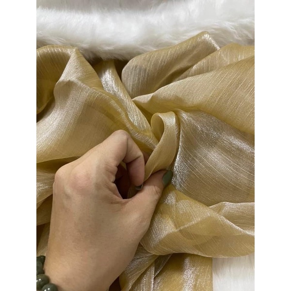 Vải Tơ gân, Vải voan gân sợi óng ánh dùng lên đầm thời trang sự kiện