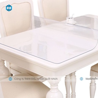 Khăn trải bàn nhựa PVC trong suốt cao cấp, dẻo dai chống thấm nước bền đẹp dày 0.8mm