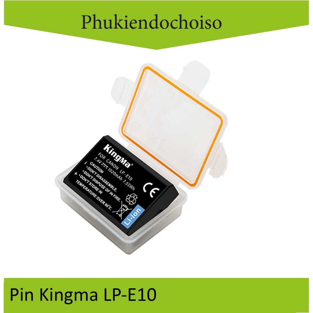 Pin Kingma cho Canon LP-E10 + Hộp đựng Pin, Thẻ nhớ