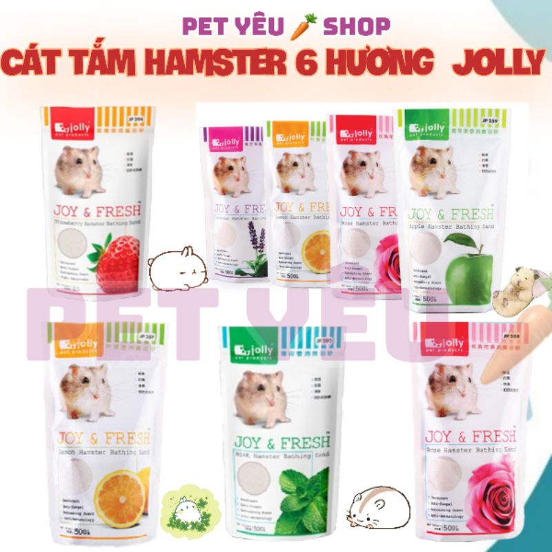 Cát tắm hamster Date mới Cát tắm jolly  6 mùi hương diệt khuẩn sạch an toàn tự nhiên❤