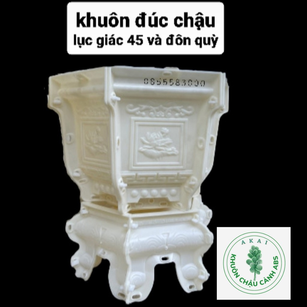 Khuôn đúc chậu cảnh lục giác 45 và chân đôn quỳ (khuôn nhựa ABS siêu bền)