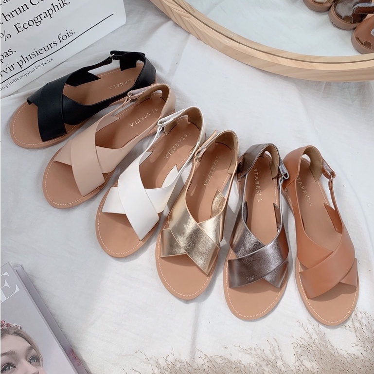 Giày Sandal Nữ STARKELLA Chéo Bít Hậu VNXK