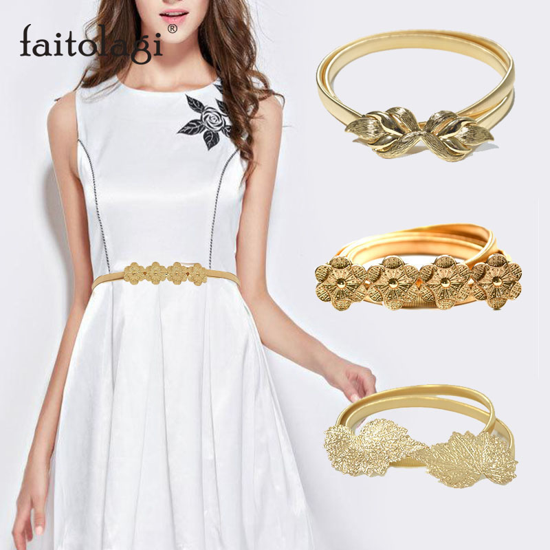 Thắt lưng phối khóa hình lá / hoa phong cách thanh lịch dành cho nữ