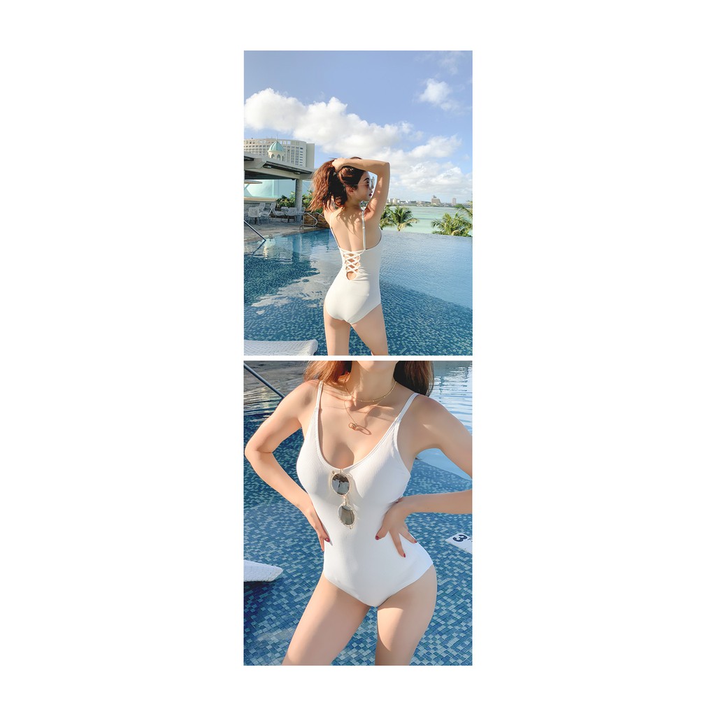 Bikini 1 mảnh màu trắng thiết kế quyến rũ cho nữ | BigBuy360 - bigbuy360.vn