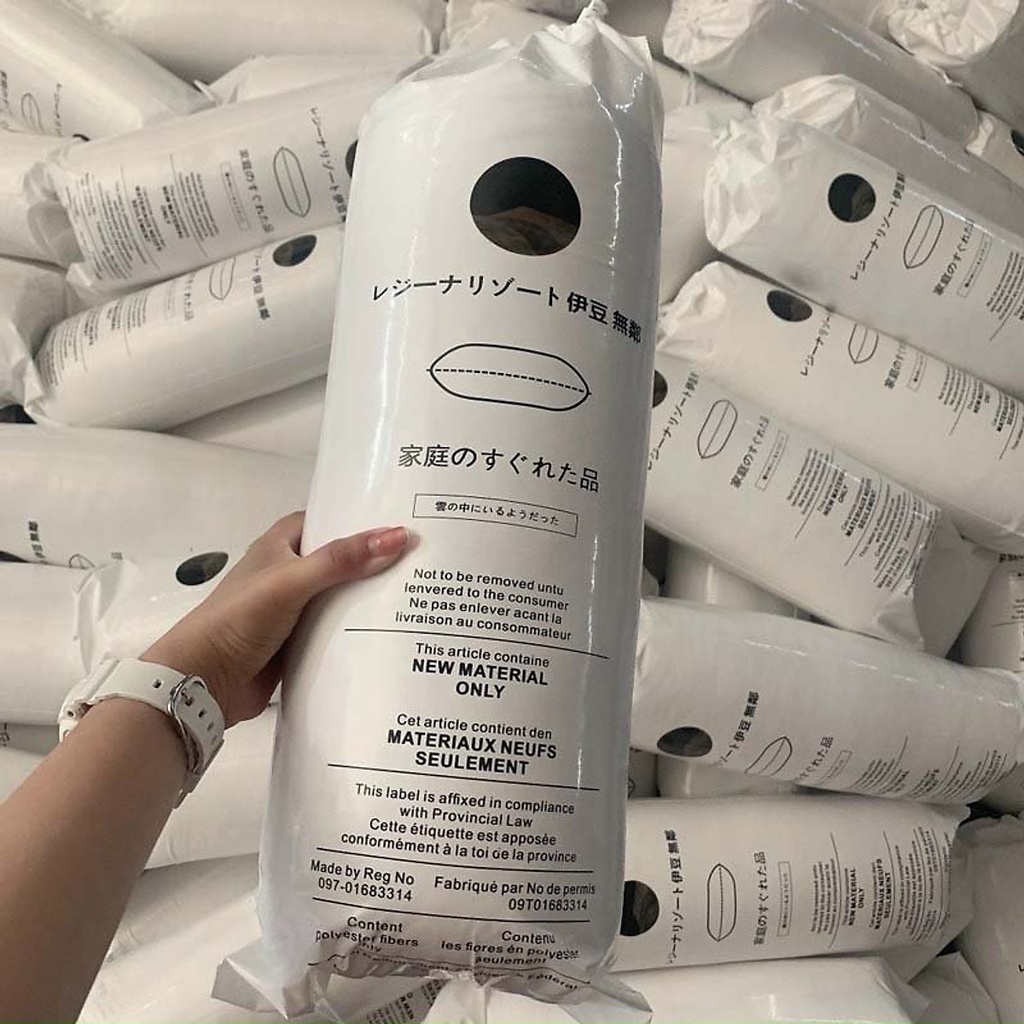 Ruột gối nhật bản bông nhân tạo kháng khuẩn cao cấp kèm túi đựng 50x70cm