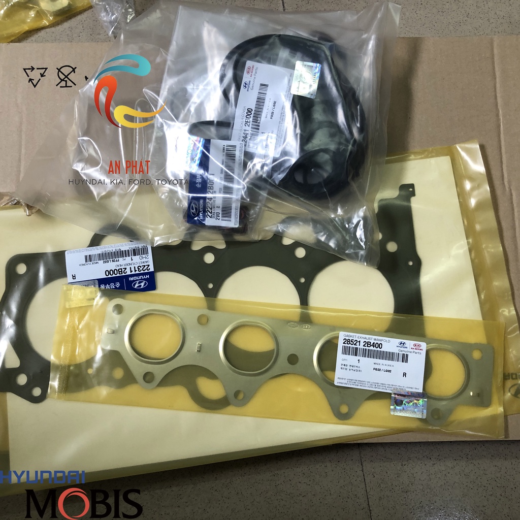 Gioăng bộ đại tu Hyundai Avante, Elantra, Forte, Rio 1.6 | 209102BA00 chính hãng HUYNDAI MOBIS HÀN QUỐC