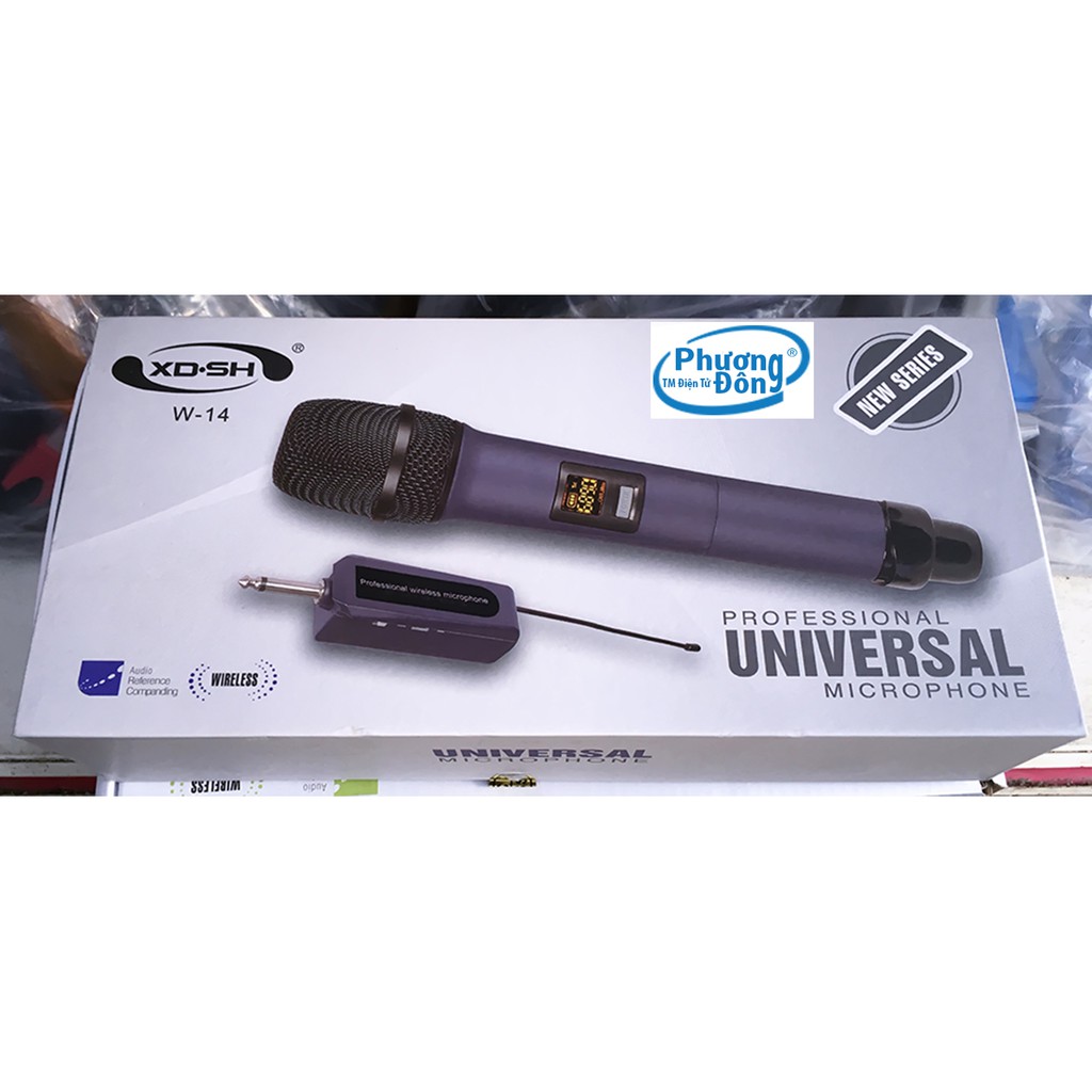 Micro không dây Universal W-14 cho Loa kéo, Loa trợ giảng, Amply karaoke