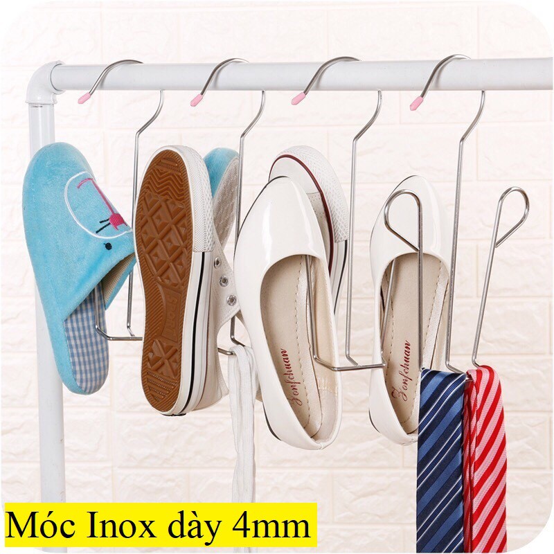 Móc treo phơi giày dép bằng Inox 304 dày 4 li, móc cứng cáp, sắp xếp treo tiện lợi giữ phom giầy