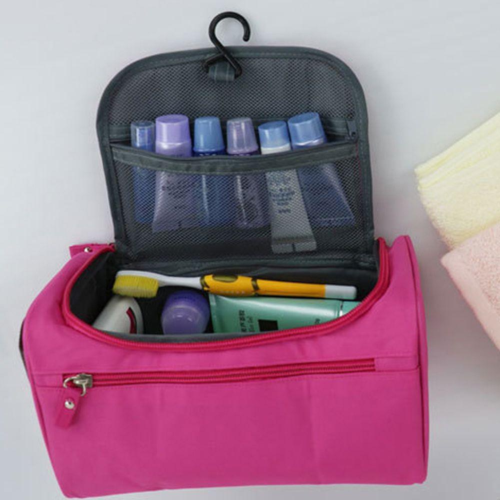 Túi Đựng Mỹ Phẩm BACK2LIFE Bằng Nylon Chống Thấm Nước Có Khóa Kéo Đơn Giản Thời Trang Cổ Điển